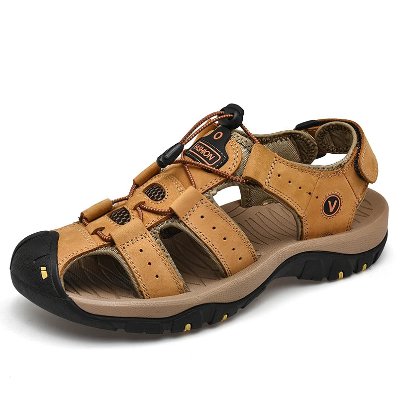 Men Sandals Genuine Leather 2021 Summer Outdoor Men Beach Sandals Big Sizes 38-48 Fashion Sandals Slippers Man Shoes