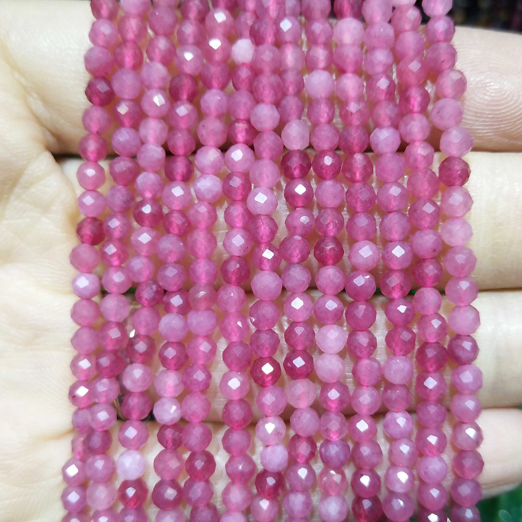Faceted 2 3MM Natural Jades Rose Quarts Amethysts Small Round Stone Loose Bead For Jewelry Makng Charm DIY Bracele Necklace
