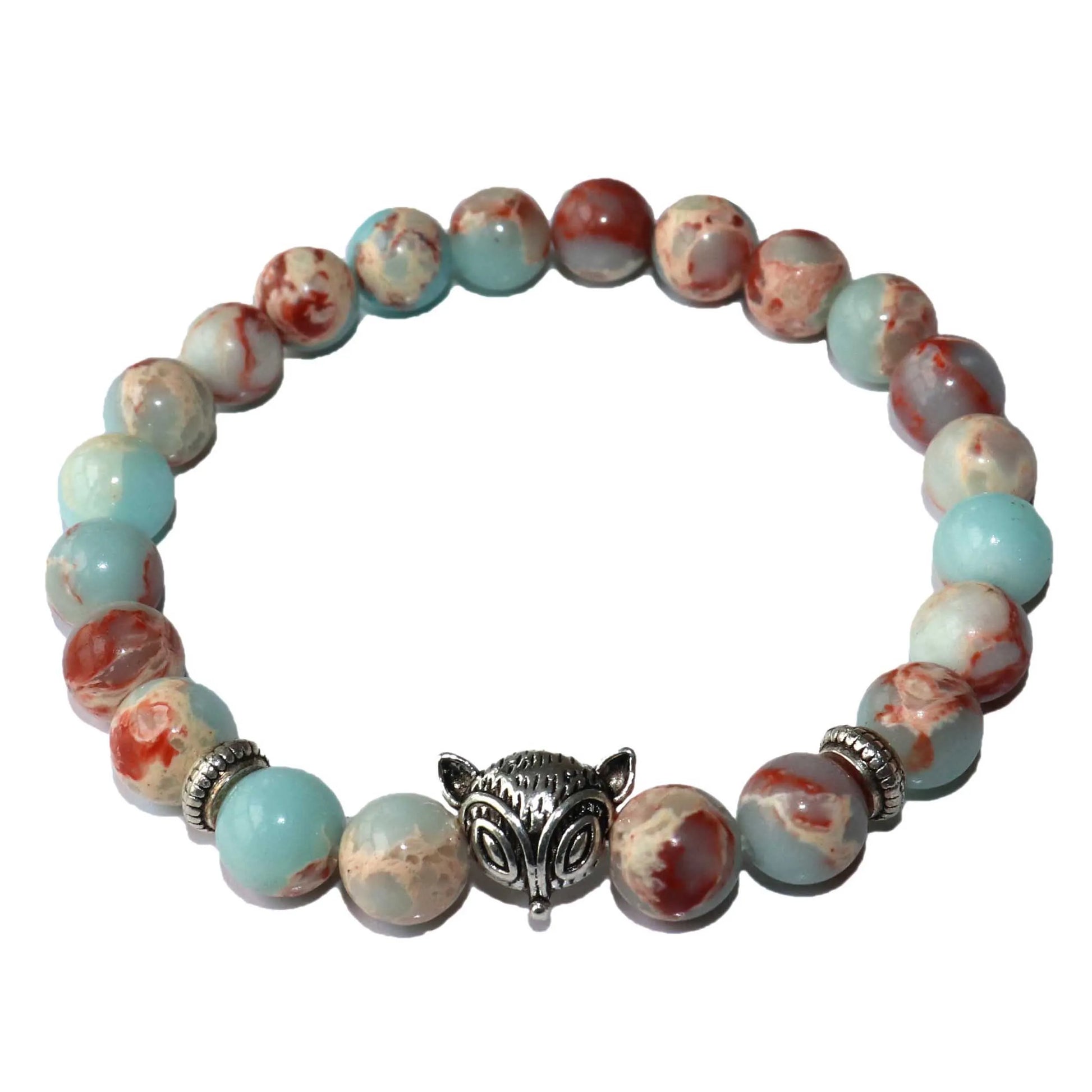 Natural Stone Men's Beaded Jewelry Crystal Agates Jades Tiger Eye Stone Beaded Fox Bracelets Party Gift Stretch Yoga Jewelry