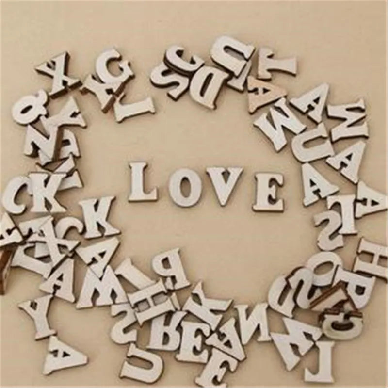 200pcs/Set Wooden Mixed A-Z Letter & Alphabet Natural Wooden Letter Number Decor Mini Wood Ornaments Scrapbooking DIY Art Crafts