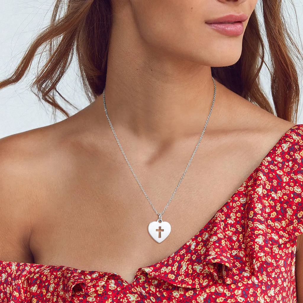 Vnox Minimalist Cross Necklaces Faith Pendant,Simple Stainless Steel Christian Prayer Religious Women Men Jewelry,Car Pendant