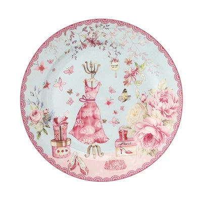 Pastoral Bone China Dishes And Plates Porcelain Cake Dish Pastry Fruit Tray Ceramic Tableware Steak Dinner Plate Decoration