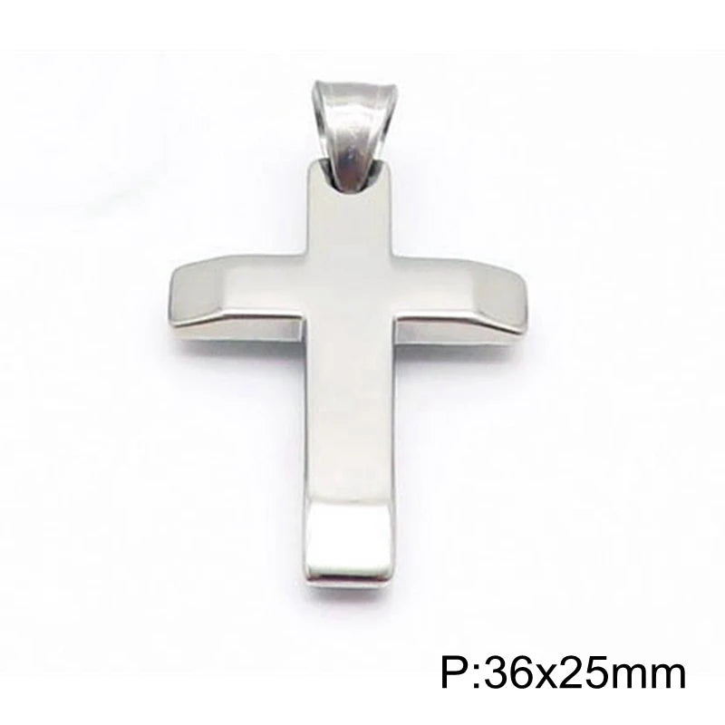 Cruz Pendant For Women Men Polished Stainless Steel Waterproof Simple Shiny Pendant Never Fade