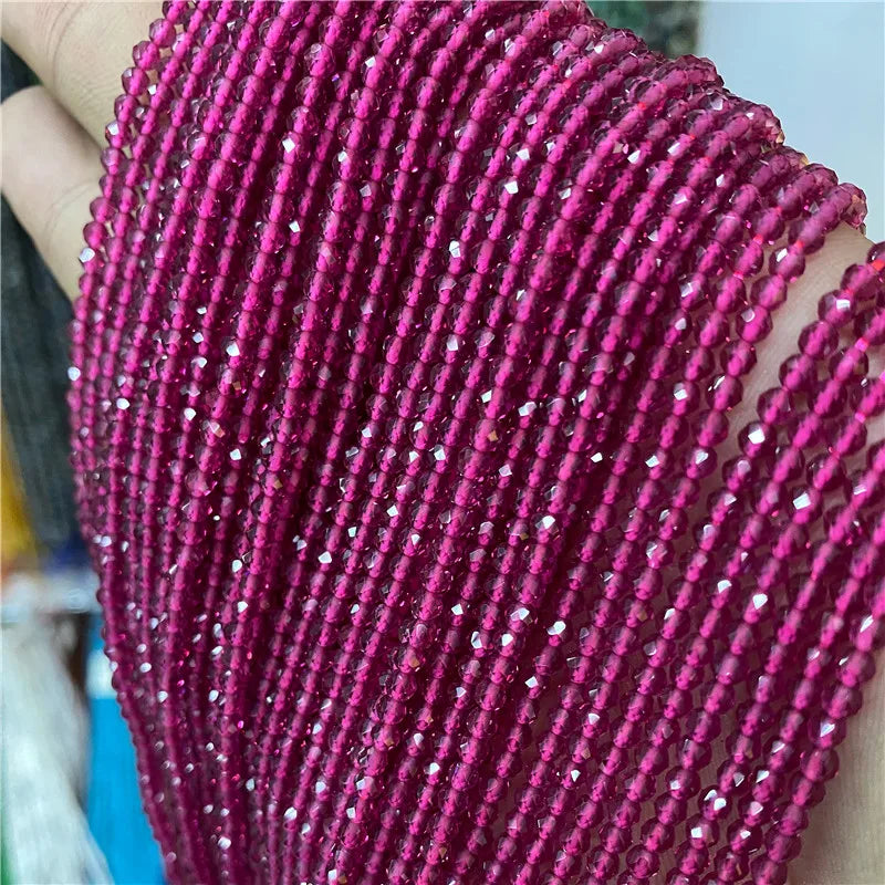 Faceted Natural 2 3 mm Stone Bead Zircon Rose Quartzs Amethysts Rubys Agates Seed Beads for Jewelry Making Beadwork DIY Supplies