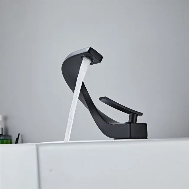 Bathroom Faucet Brass Gold White Bathroom Basin Faucet Cold Hot Water Mixer Sink Tap Deck Mounted White Rose Gold Tap