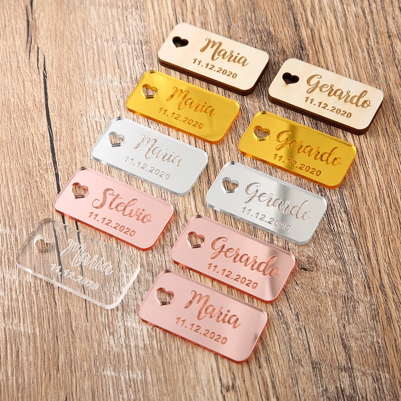 Wooden sign label Custom Wedding Place Name Sign decoration Names Place name settings Guest Gift name tags Wedding table Decor