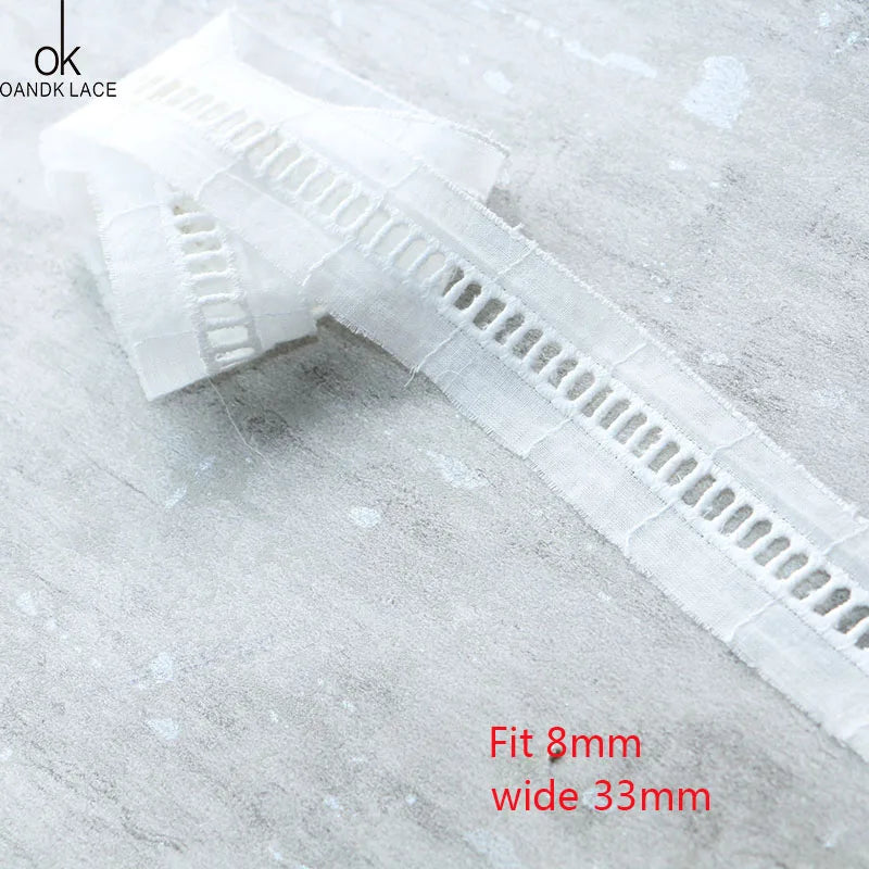 2 yard cotton embroidery lace cloth white DIY hand skirt neckline curtain bedding clothing decoration