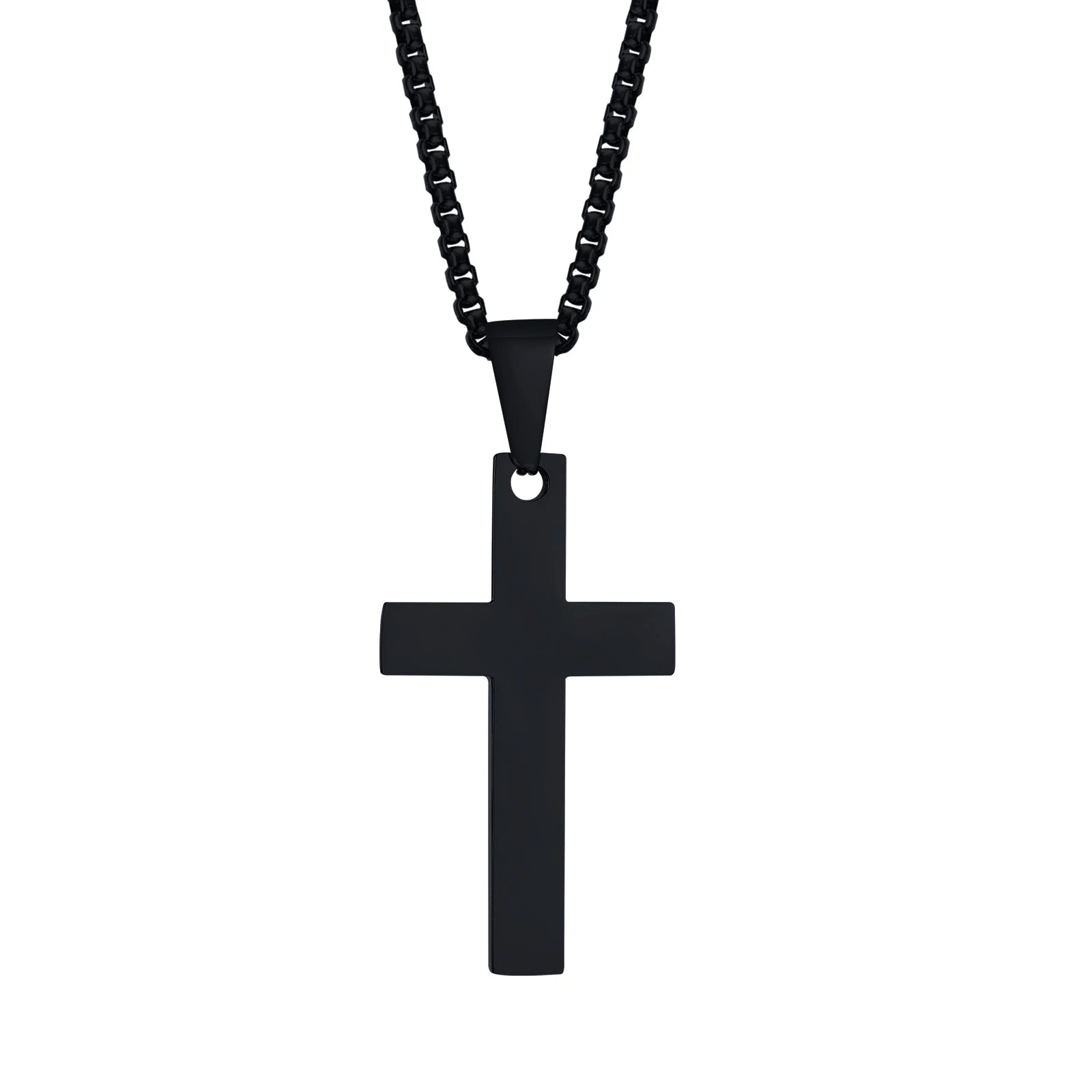 Vnox Minimalist Cross Necklaces Faith Pendant,Simple Stainless Steel Christian Prayer Religious Women Men Jewelry,Car Pendant
