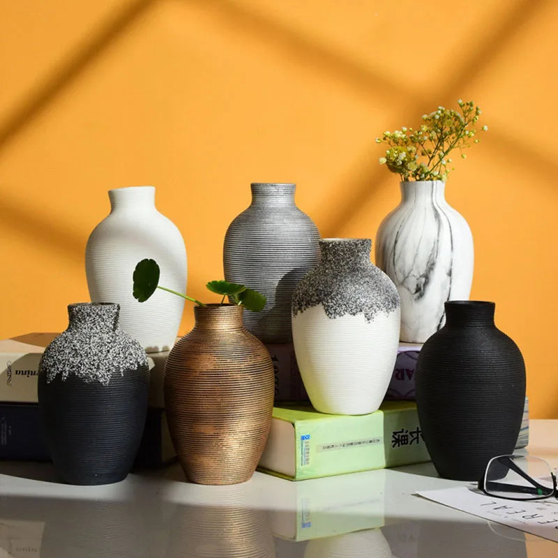 Ceramic Vase For Home Decor Nordic Flower Pot Home Living Room Decoration  Flower Vase Cachepot For Flowers Modern for interior