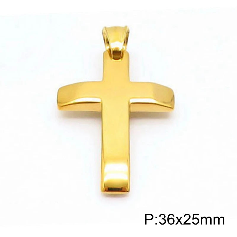 Cruz Pendant For Women Men Polished Stainless Steel Waterproof Simple Shiny Pendant Never Fade