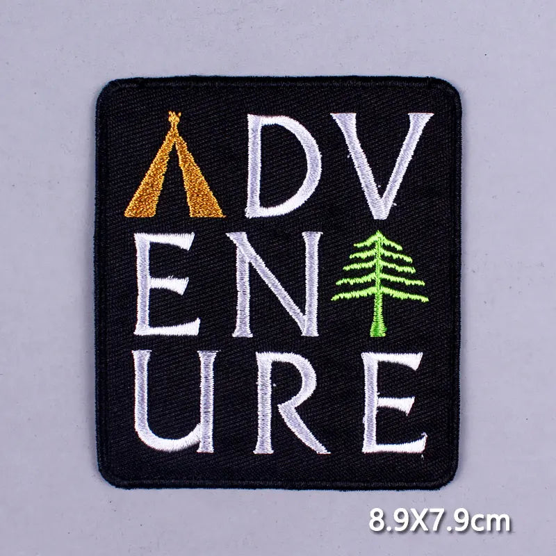 Space Adventure Patch On Clothes Embroidered Patches For Clothing Stickers Mountain Natural Appliques Waves Badge For Jacket DIY