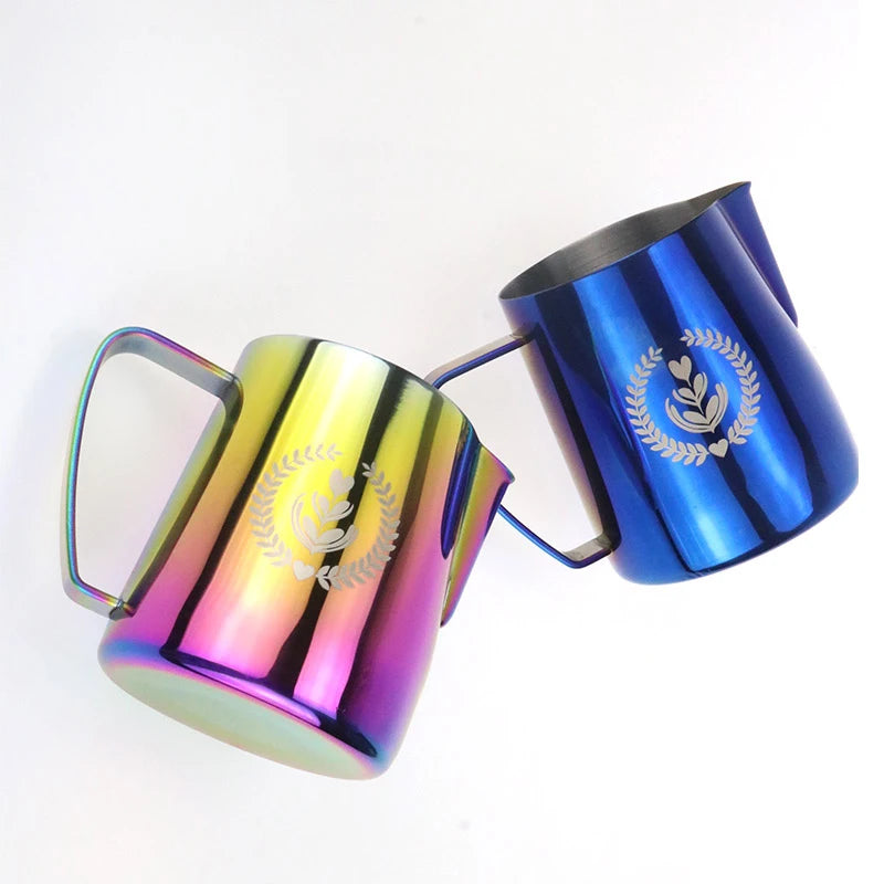 Frothing Pitcher 600ml Espresso Stainless Steel Pull Flower Cup Latte Coffee Milk Mug Frother Milk Foaming For Barista Tool