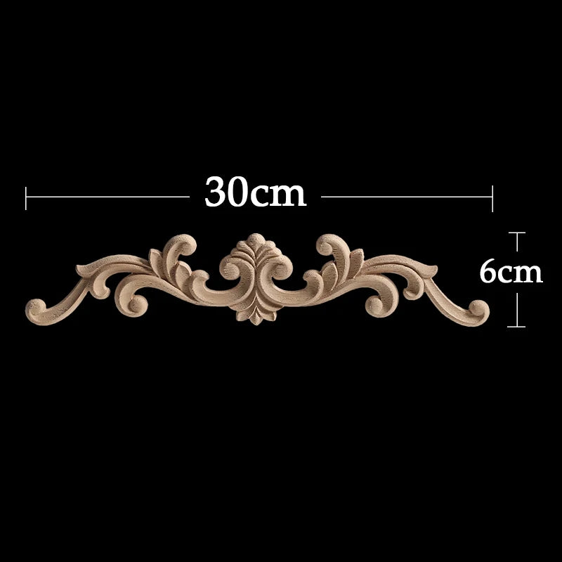 Wood Appliques Corner Flower Exquisite Carving Natural Furniture Wooden Mouldings Vintage Unpainted Accessories Decoration Decal