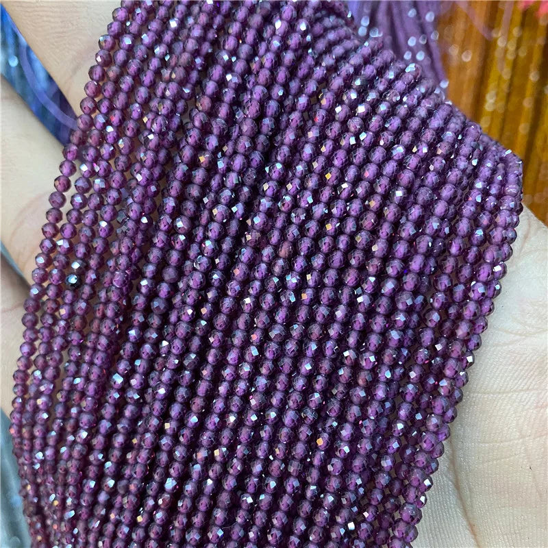 Faceted Natural 2 3 mm Stone Bead Zircon Rose Quartzs Amethysts Rubys Agates Seed Beads for Jewelry Making Beadwork DIY Supplies