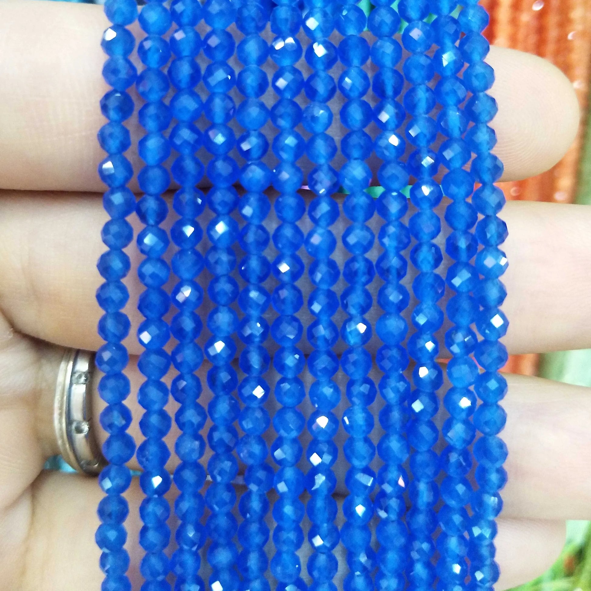 Faceted 2 3MM Natural Jades Rose Quarts Amethysts Small Round Stone Loose Bead For Jewelry Makng Charm DIY Bracele Necklace