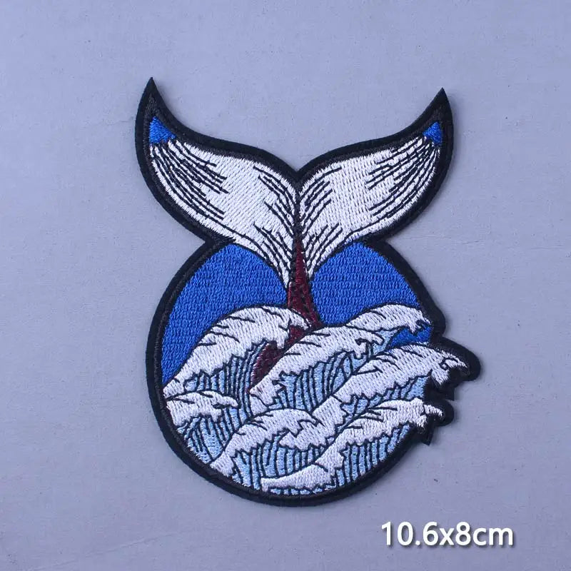 Space Adventure Patch On Clothes Embroidered Patches For Clothing Stickers Mountain Natural Appliques Waves Badge For Jacket DIY