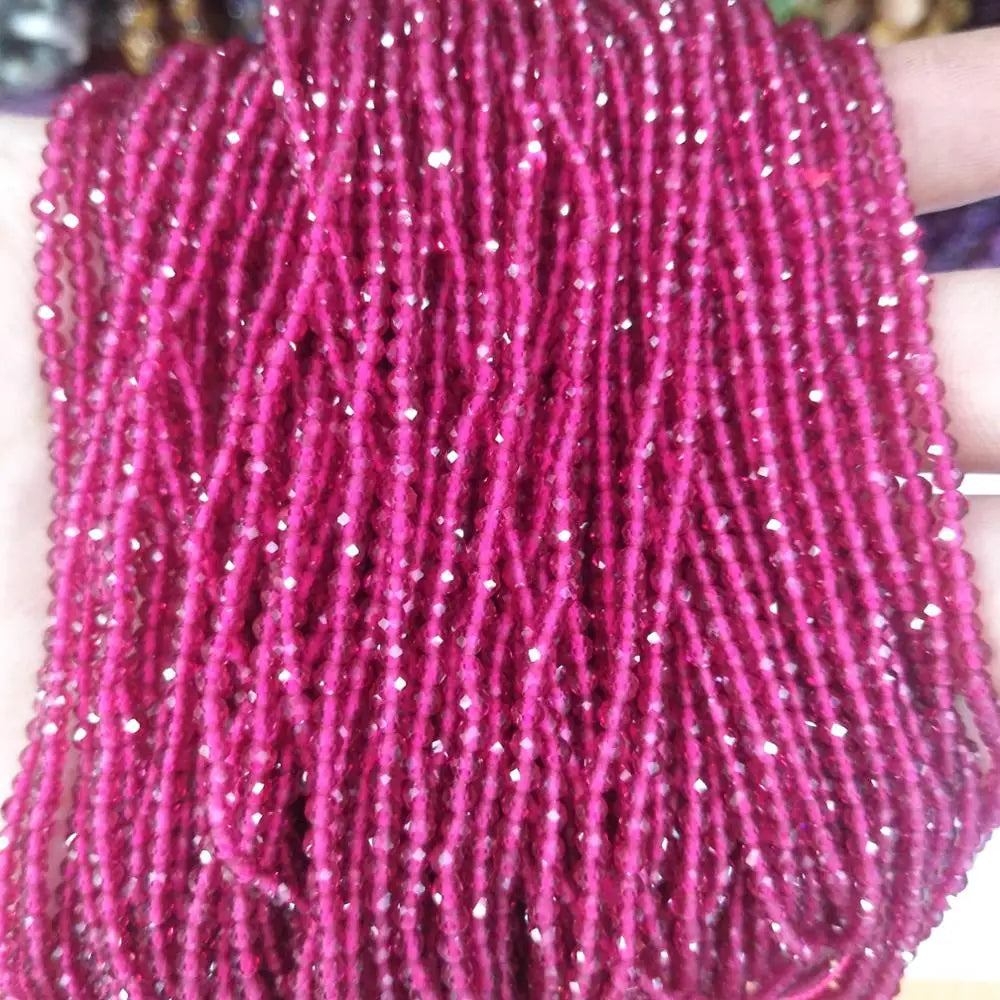 Faceted 2 3MM Natural Jades Rose Quarts Amethysts Small Round Stone Loose Bead For Jewelry Makng Charm DIY Bracele Necklace