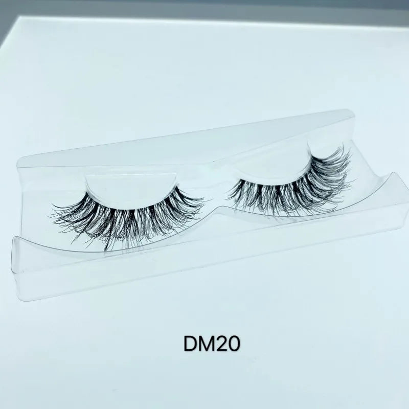 Mink 3D False Eyelashes Handmade Transparent Stem Natural Long Cross Eyelashes Winged Party Dating Makeup Thick Fake Eyelashes