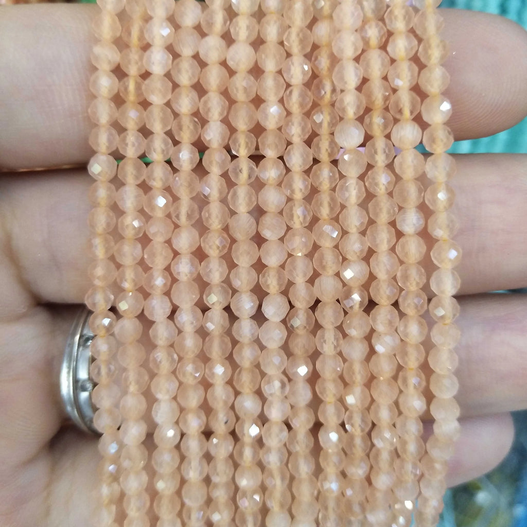 Faceted 2 3MM Natural Jades Rose Quarts Amethysts Small Round Stone Loose Bead For Jewelry Makng Charm DIY Bracele Necklace