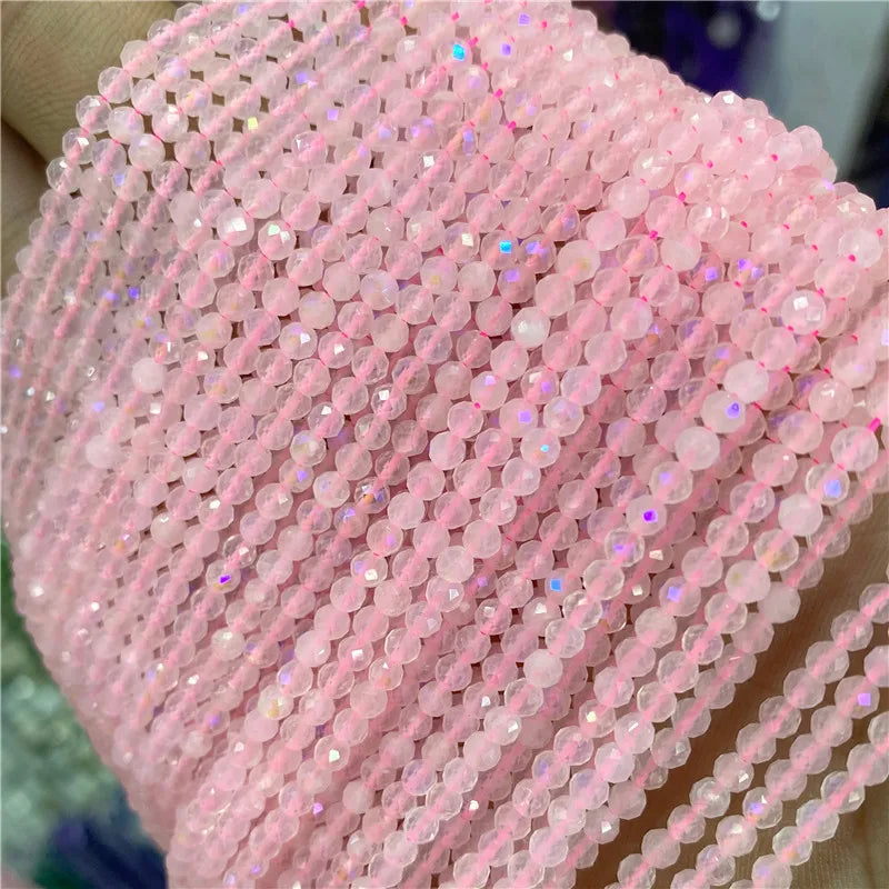 Faceted Natural 2 3 mm Stone Bead Zircon Rose Quartzs Amethysts Rubys Agates Seed Beads for Jewelry Making Beadwork DIY Supplies