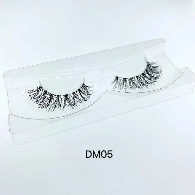 Mink 3D False Eyelashes Handmade Transparent Stem Natural Long Cross Eyelashes Winged Party Dating Makeup Thick Fake Eyelashes