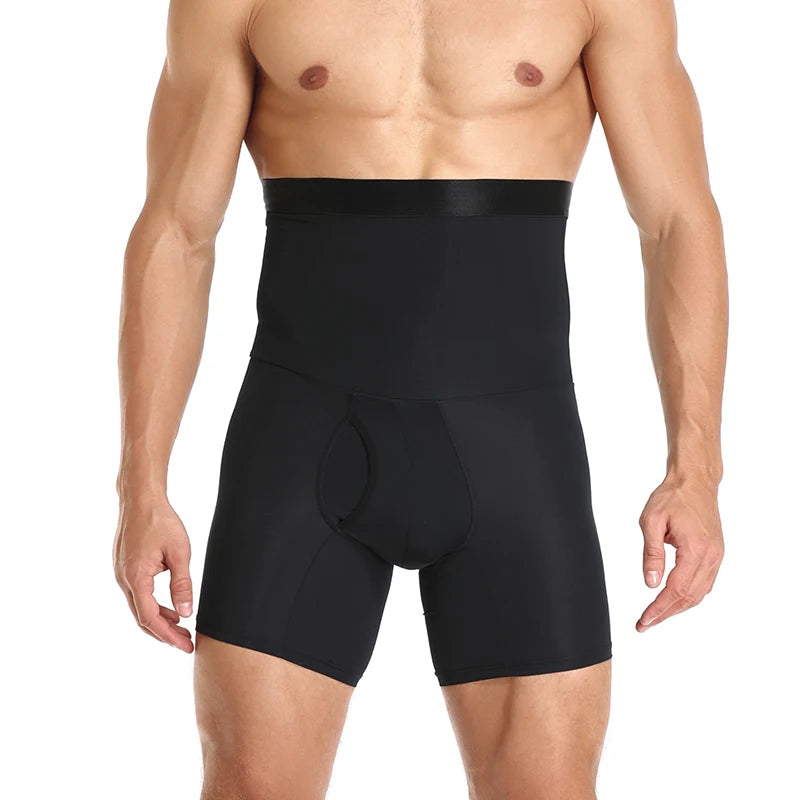 Men Body Shaper Compression Shorts Waist Trainer Tummy Control Boxer Shaping Underwear Flat Tummy Girdle Body Shaper Silicone US
