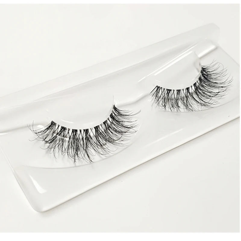 Mink 3D False Eyelashes Handmade Transparent Stem Natural Long Cross Eyelashes Winged Party Dating Makeup Thick Fake Eyelashes