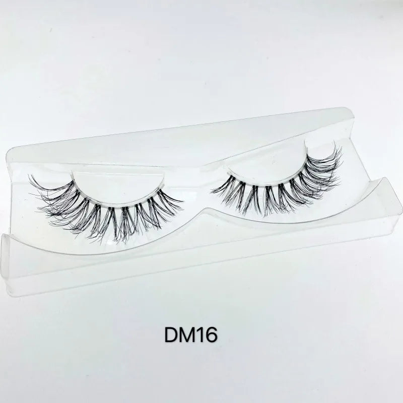 Mink 3D False Eyelashes Handmade Transparent Stem Natural Long Cross Eyelashes Winged Party Dating Makeup Thick Fake Eyelashes