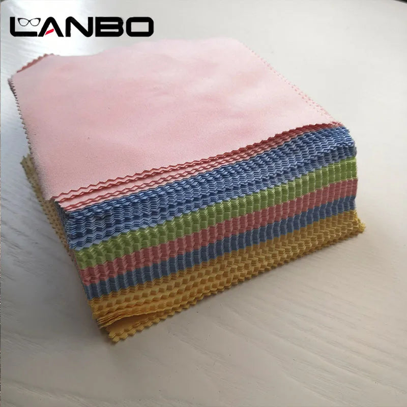 LANBO New 100pcs Glasses Cloth Microfiber Cleaner Cloths Cleaning Glasses Lens Clothes Eyeglasses Cloth Eyewear Accessories
