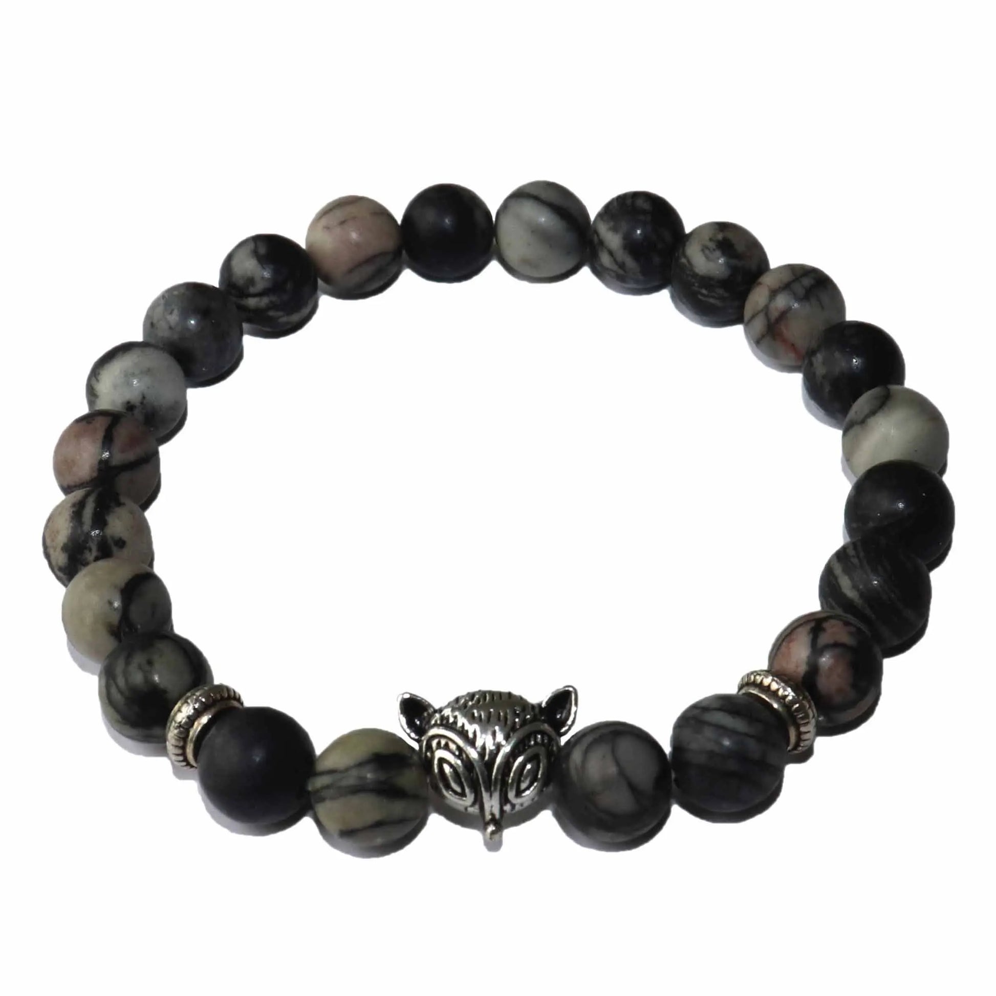 Natural Stone Men's Beaded Jewelry Crystal Agates Jades Tiger Eye Stone Beaded Fox Bracelets Party Gift Stretch Yoga Jewelry