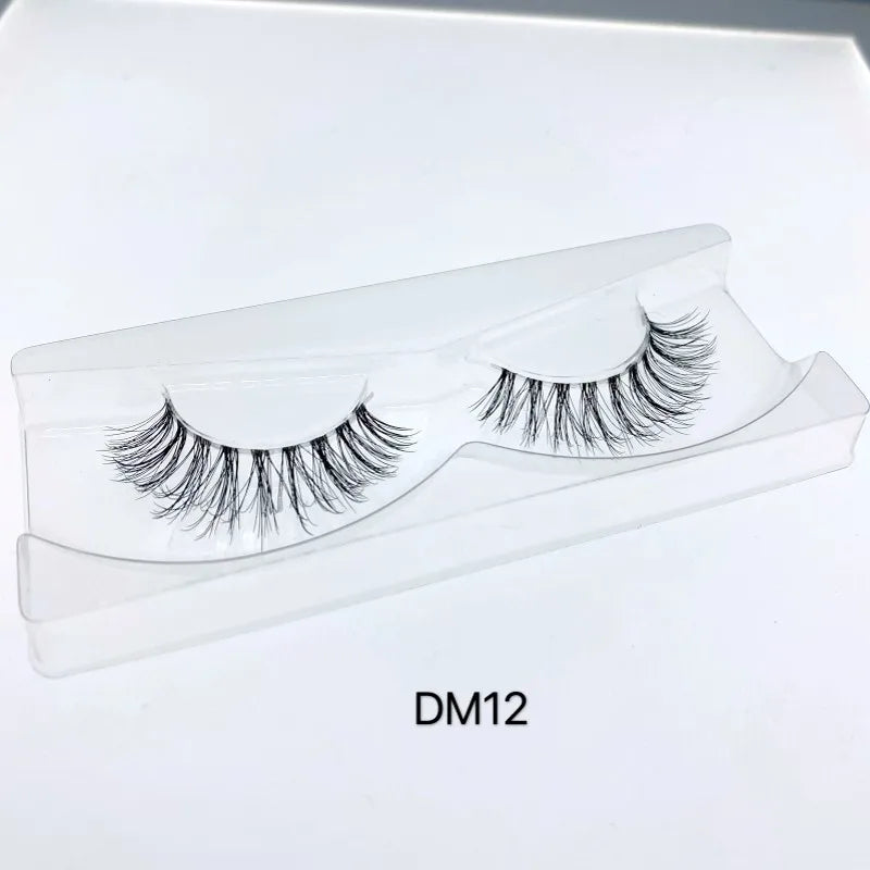 Mink 3D False Eyelashes Handmade Transparent Stem Natural Long Cross Eyelashes Winged Party Dating Makeup Thick Fake Eyelashes