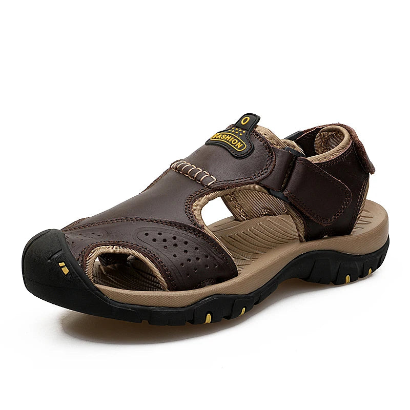 Men Sandals Genuine Leather 2021 Summer Outdoor Men Beach Sandals Big Sizes 38-48 Fashion Sandals Slippers Man Shoes