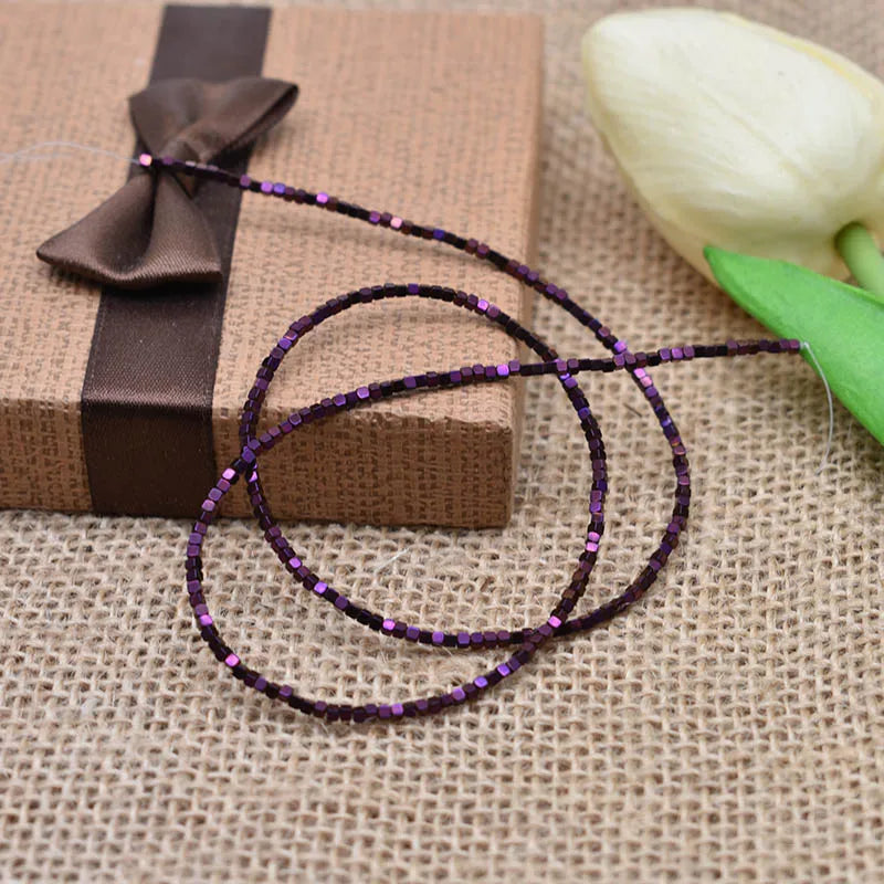 1.5mm Colorful Square Beads 274pcs Natural Stone Beads Hematite Loose Spacer Beads For Jewelry Making DIY Gift Earrings