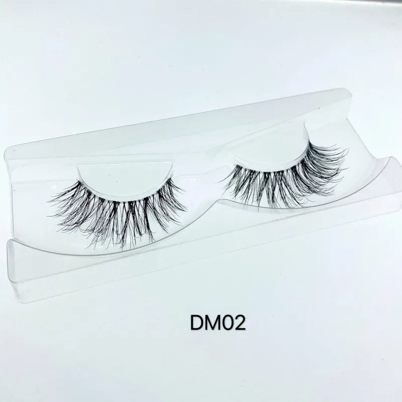 Mink 3D False Eyelashes Handmade Transparent Stem Natural Long Cross Eyelashes Winged Party Dating Makeup Thick Fake Eyelashes
