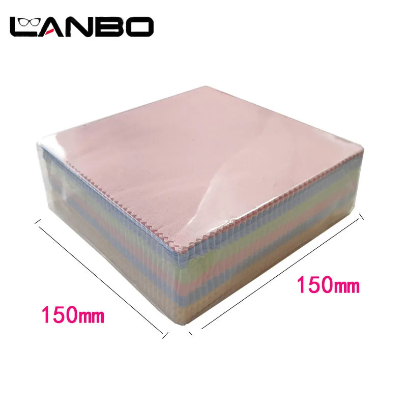 LANBO New 100pcs Glasses Cloth Microfiber Cleaner Cloths Cleaning Glasses Lens Clothes Eyeglasses Cloth Eyewear Accessories
