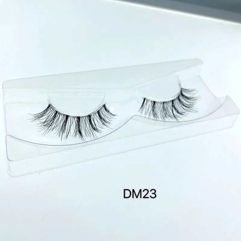 Mink 3D False Eyelashes Handmade Transparent Stem Natural Long Cross Eyelashes Winged Party Dating Makeup Thick Fake Eyelashes