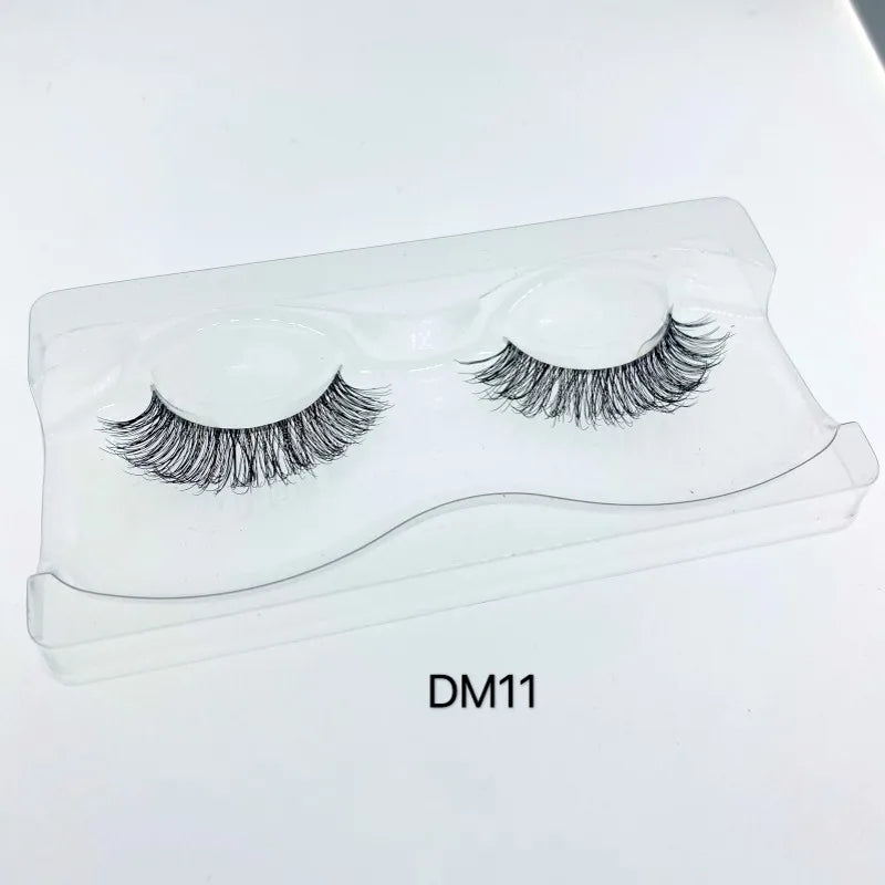 Mink 3D False Eyelashes Handmade Transparent Stem Natural Long Cross Eyelashes Winged Party Dating Makeup Thick Fake Eyelashes
