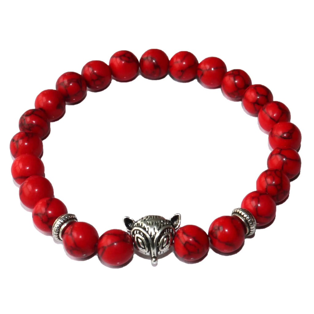 Natural Stone Men's Beaded Jewelry Crystal Agates Jades Tiger Eye Stone Beaded Fox Bracelets Party Gift Stretch Yoga Jewelry