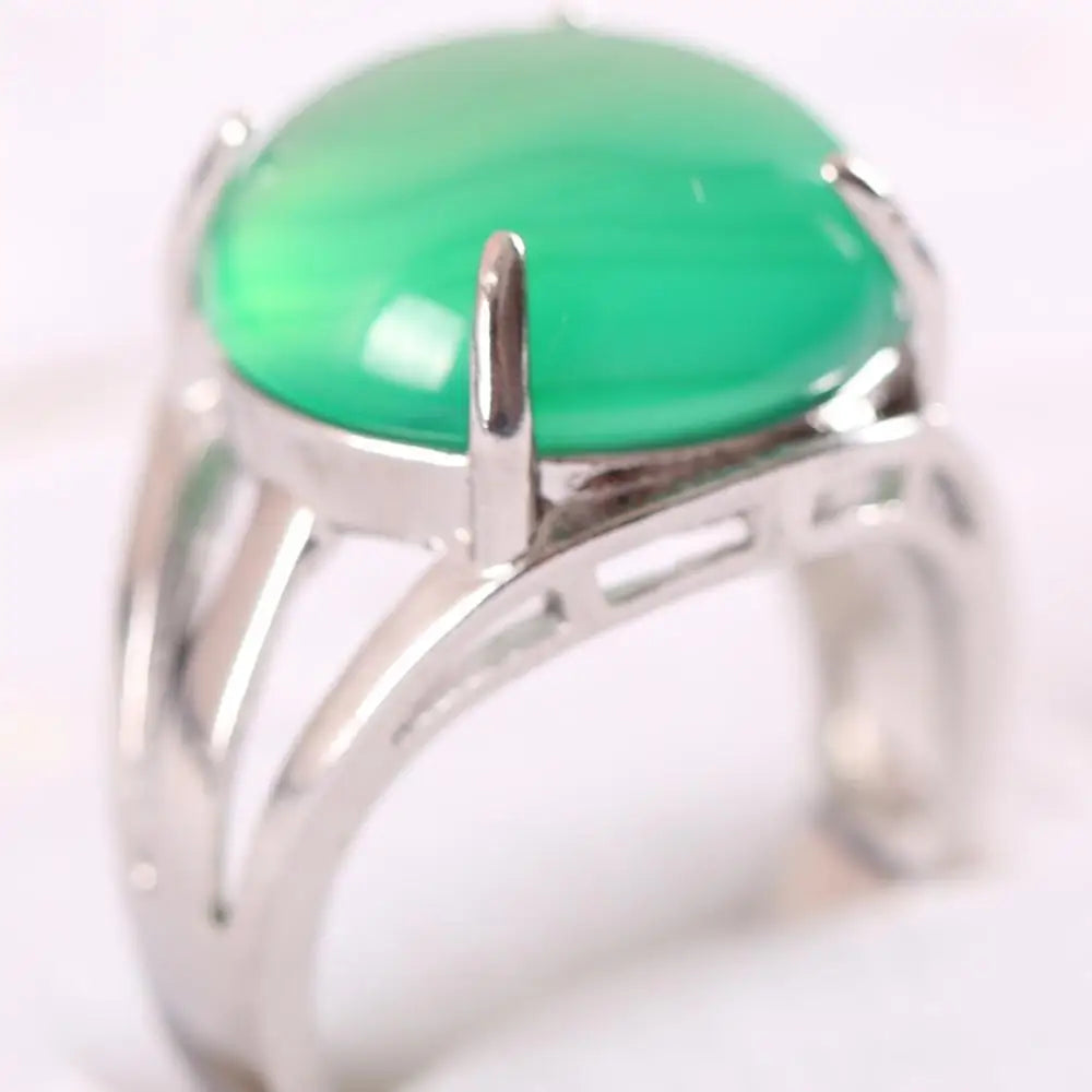 Natural Stone Black Onyx Round CAB Cabochon Bead Finger Rings Jewelry Gift