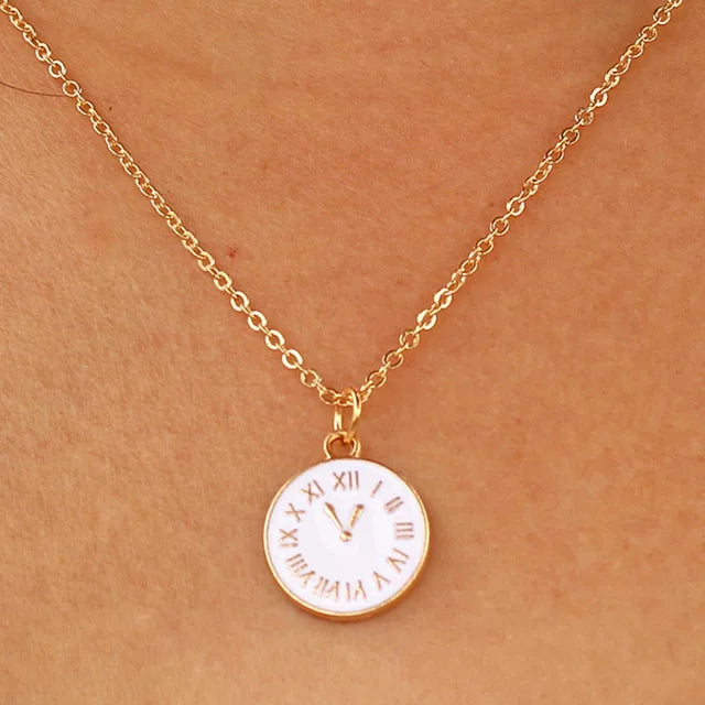 NK609+ Hot Selling New Punk Minimalist Infinity Luck 8 Cross Leaf Pendants Necklaces For Women Jewelry Clavicle Chain Collier