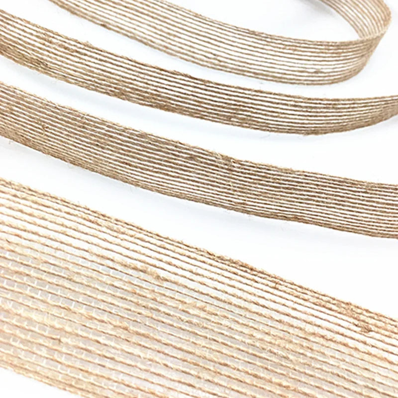 5M 10M Natural Vintage Jute Burlap Ribbon DIY Weddings Belt Strap Floristry Wedding Party Decor Craft   5BB5411