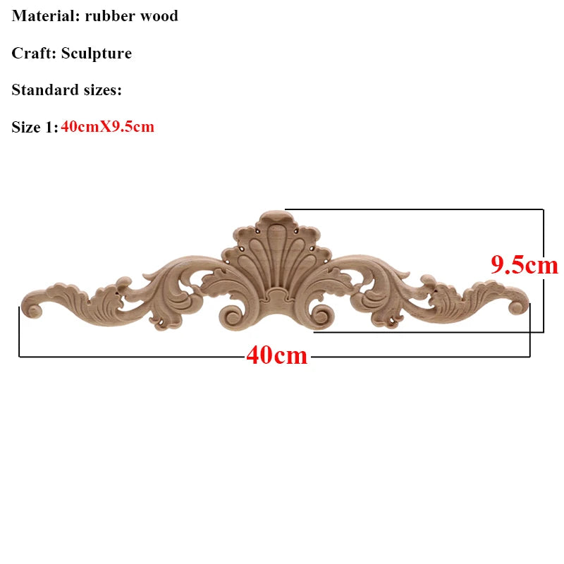 VZLX Unique Natural Floral Wood Carved Wooden Figurines Crafts Corner Appliques Frame Wall Door Furniture Woodcarving Decorative