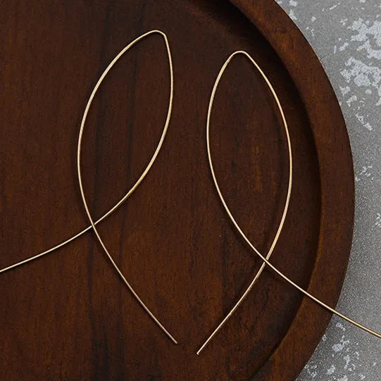 Minimalist Jewelry Fish Shaped Stud Earrings Simplicity Handmade Copper Wire Earring Women Brincos de gota Feminino Geometric