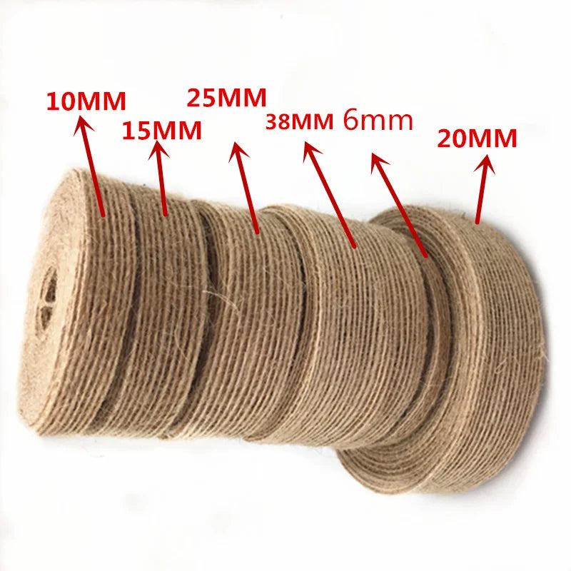 5M 10M Natural Vintage Jute Burlap Ribbon DIY Weddings Belt Strap Floristry Wedding Party Decor Craft   5BB5411