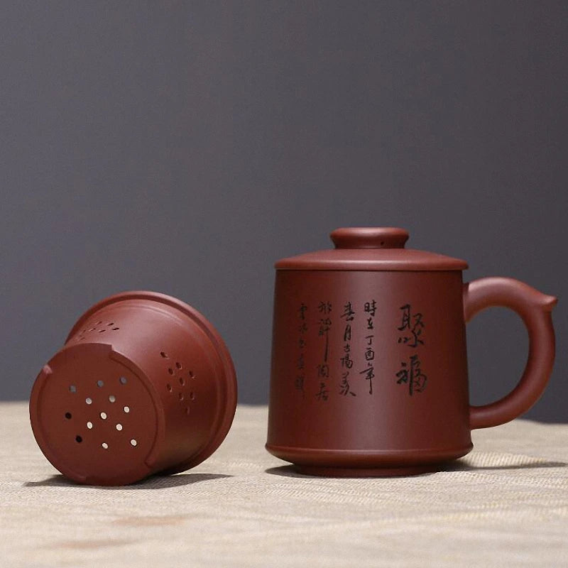 PINNY 600ml Yixing Purple Clay Tea Mugs Chinese Kung Fu Tea Set Ceramic Tea Cups Hand Made Tea Ceremony Accessories
