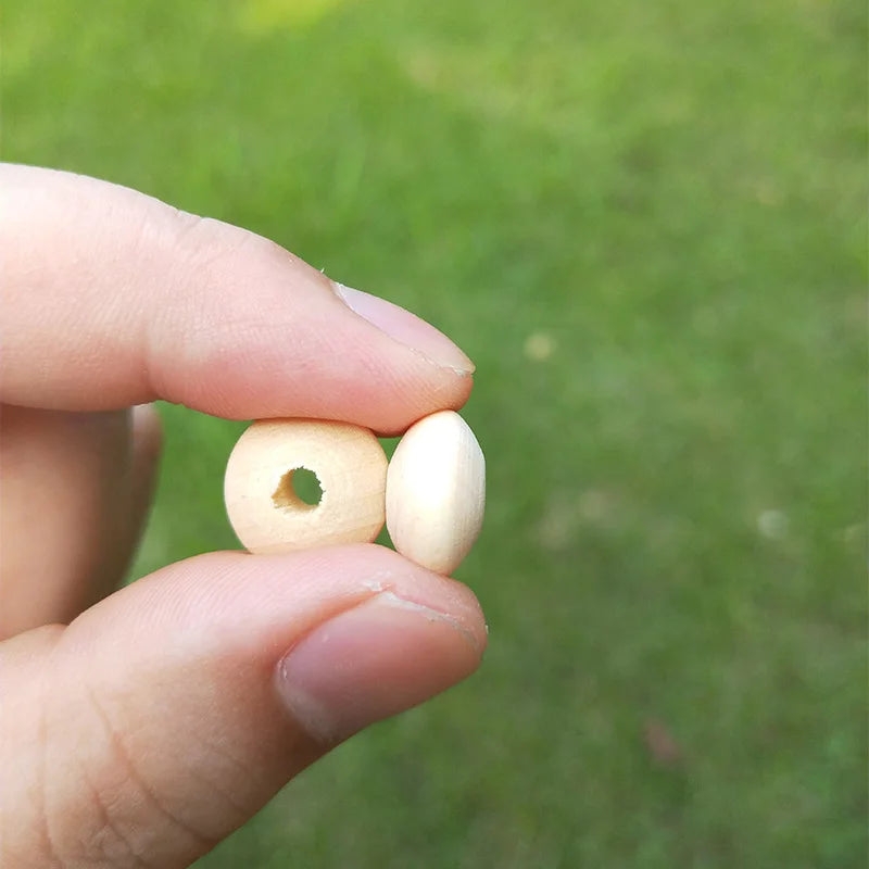 Wooden Flat Round Beads Loose Spacer Eco-Friendly Natural-Color Wood Beads for DIY Jewelry Making Accessories