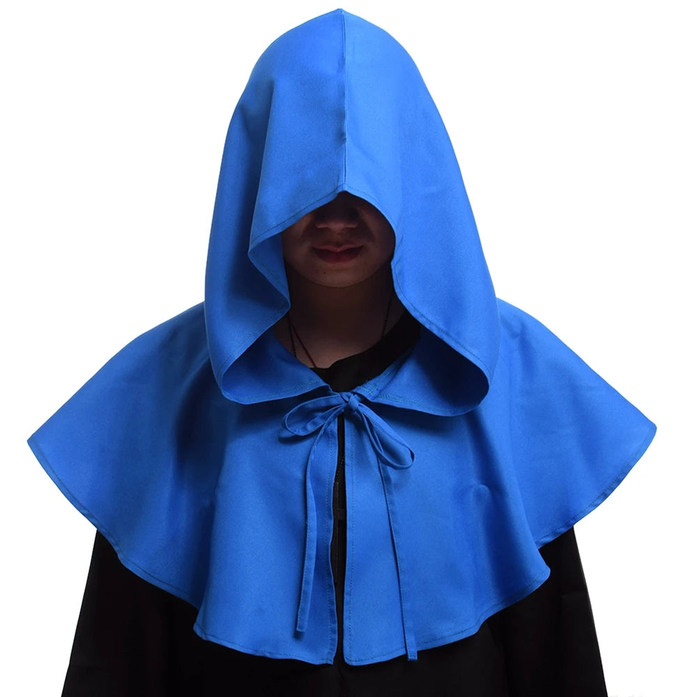 Medieval Priest Monk Costume, Hooded Cape, Renaissance Wicca Pagan Capelet, LARP Mantle, Cowl Hat, Fancy Cosplay Dress Up