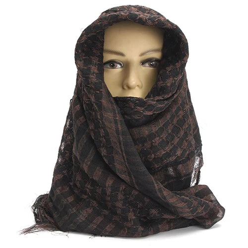 Hunting Scarf Military Shemagh Desert Keffiyeh Head Neck Scarf Arab Wrap with Tassel