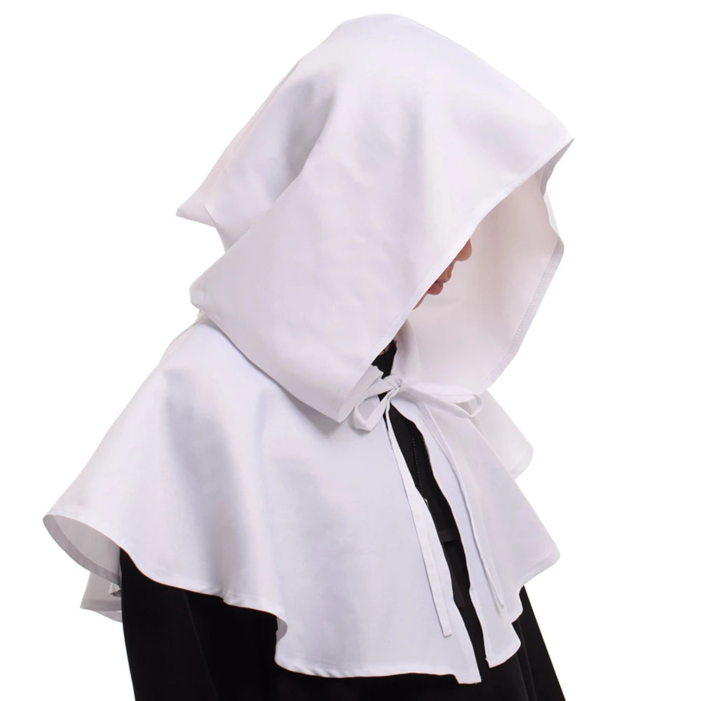 Medieval Priest Monk Costume, Hooded Cape, Renaissance Wicca Pagan Capelet, LARP Mantle, Cowl Hat, Fancy Cosplay Dress Up