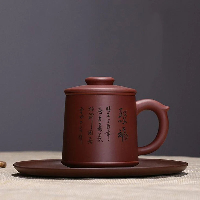 PINNY 600ml Yixing Purple Clay Tea Mugs Chinese Kung Fu Tea Set Ceramic Tea Cups Hand Made Tea Ceremony Accessories